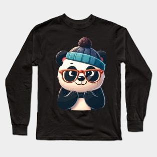 Cute Panda Wearing glasses Long Sleeve T-Shirt